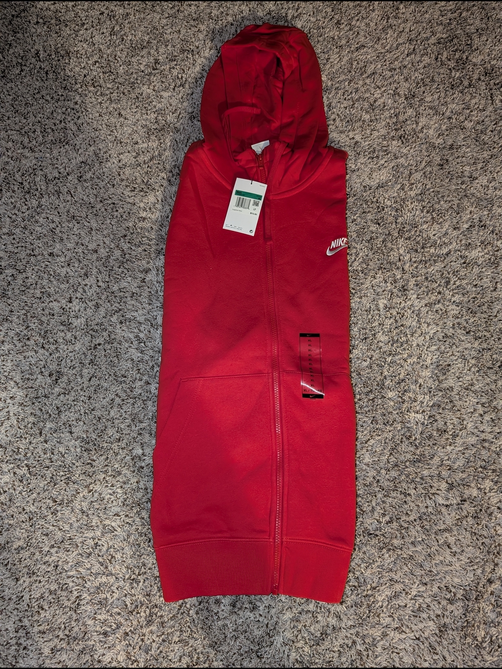 Nike Red Full-Zip Hooded Sweatshirt